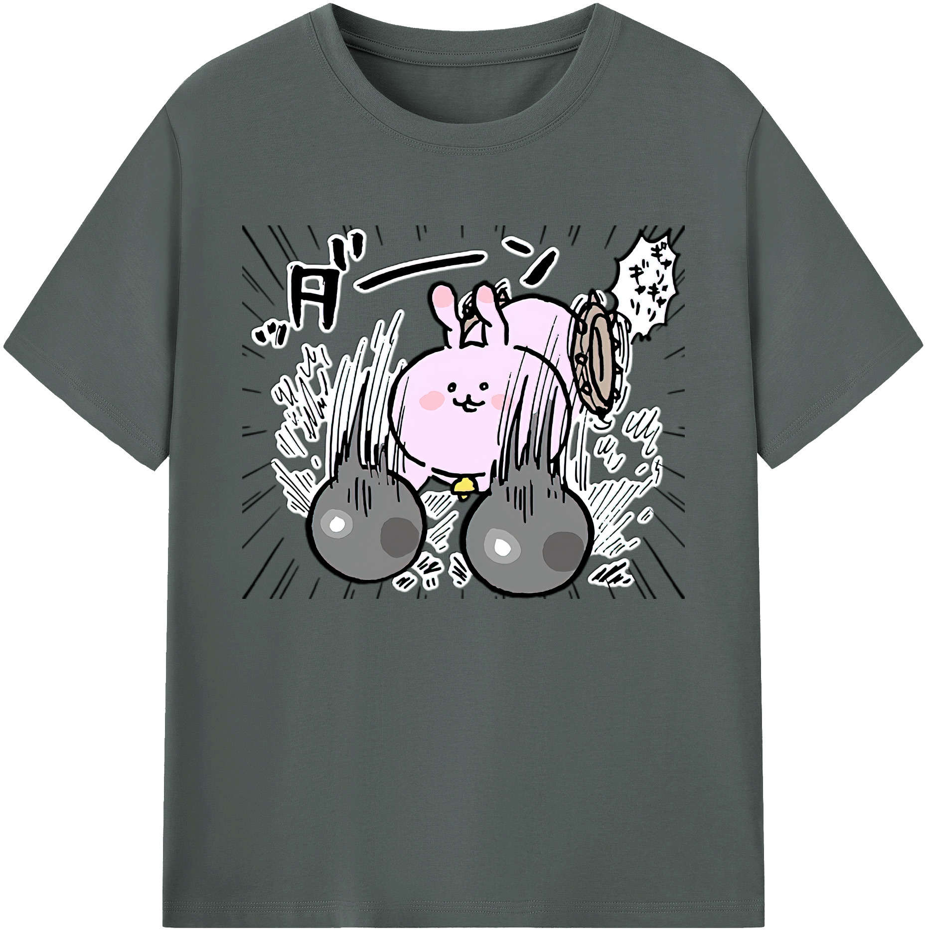 （画像用） ちいかわ うさぎ Chii-kawa usagi 綿100％ メンズ半袖Tシャツ｜肌触りやわらか＆通気性